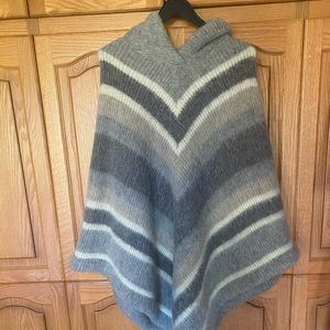 100% wool hooded poncho
